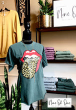 Load image into Gallery viewer, Leopard Tongue Custom Cut Raw Seam Tee!
