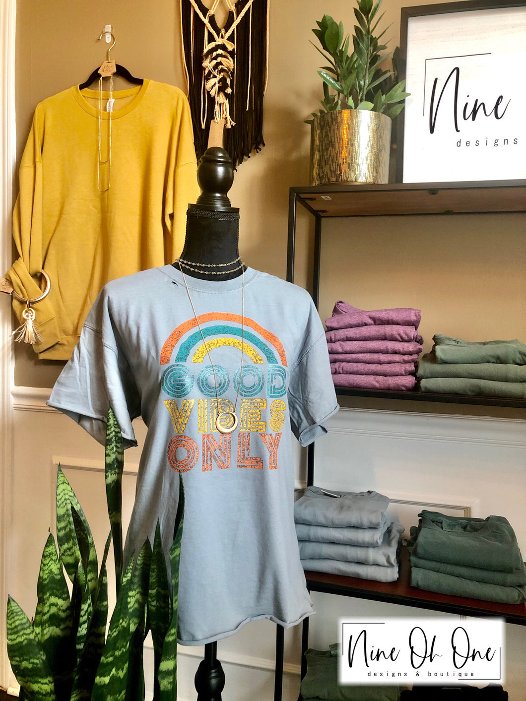Good Vibes Only Custom Raw Seam Tee!