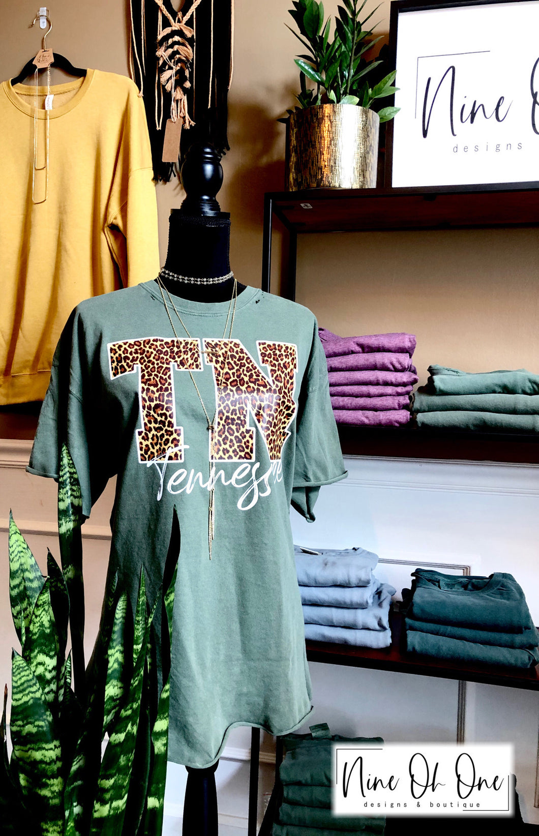 Leopard TN Custom Raw Seam Tee